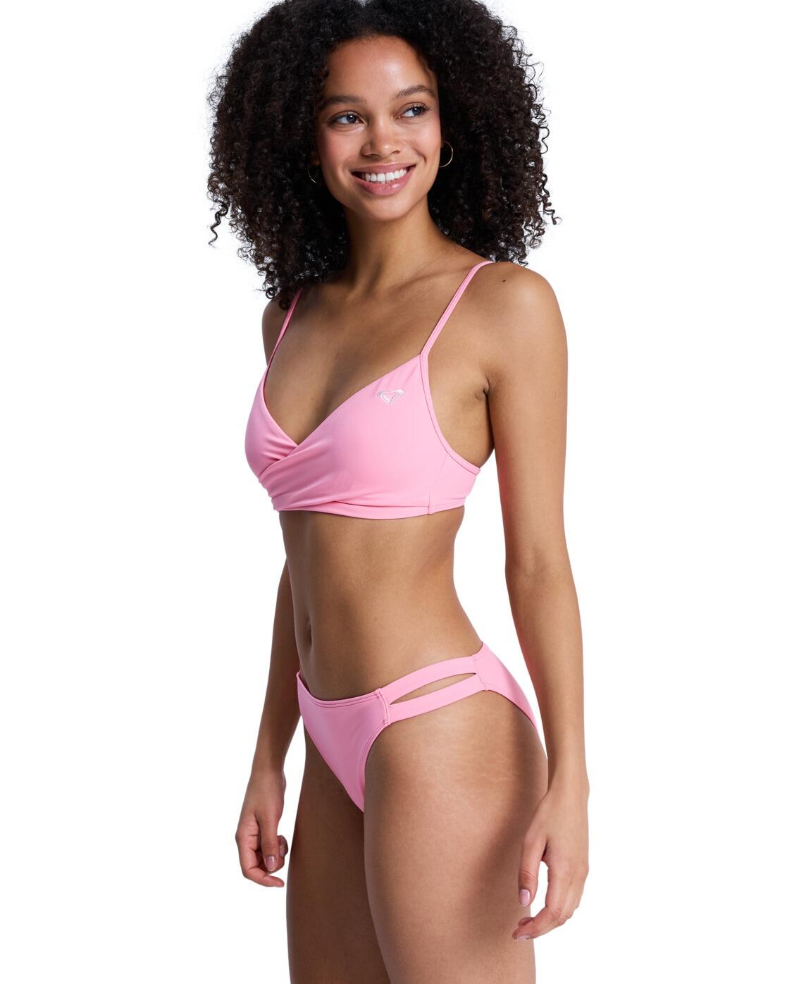 Bralette-Bikinioberteil SOLID ESSENTIALS WRAP BRA Rosa Dames 3/4