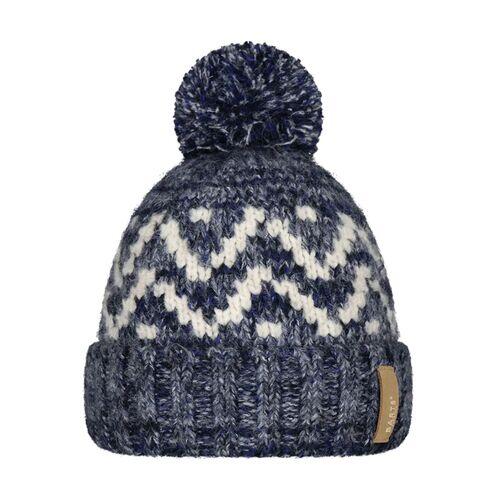 Gorro Azul con Pompón Barts Desper Beanie Navy con Estampado Nórdico 3/4
