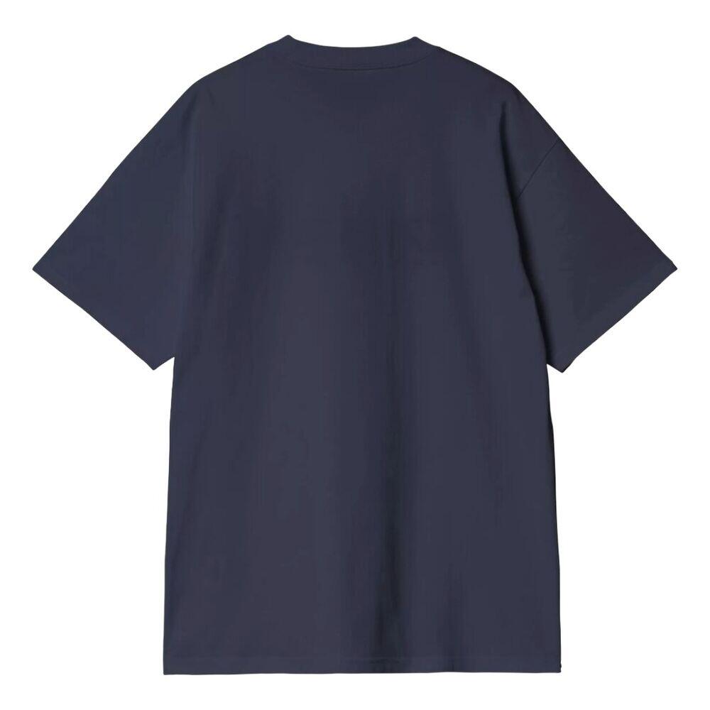 Camiseta Azul Carhartt Algodón S/S Label Script T-Shirt Blue Estilo Moderno 2/4