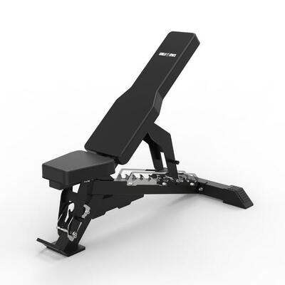 Verstelbare halterbank pro - trainingsbank - 450 kg - zwart