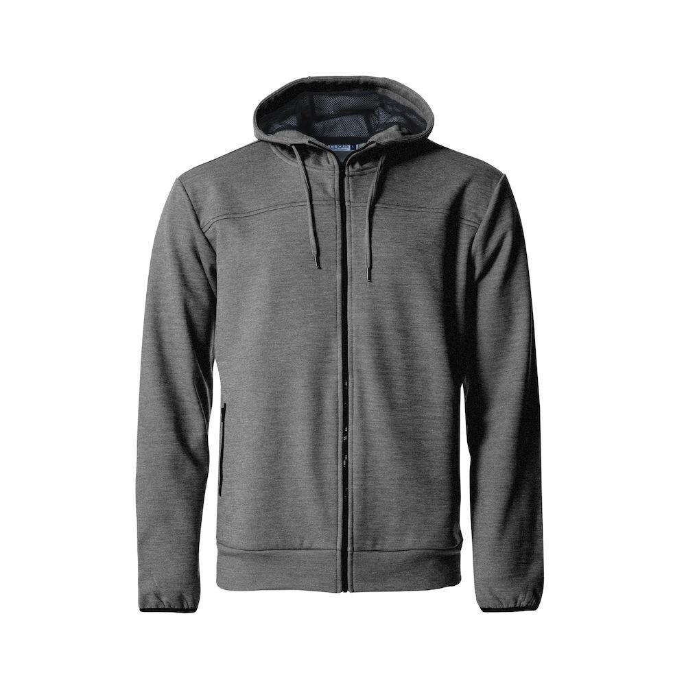 Felpa Con Cappuccio E Zip Intera Uomo Clique Ottawa Grigio Melange 2/5