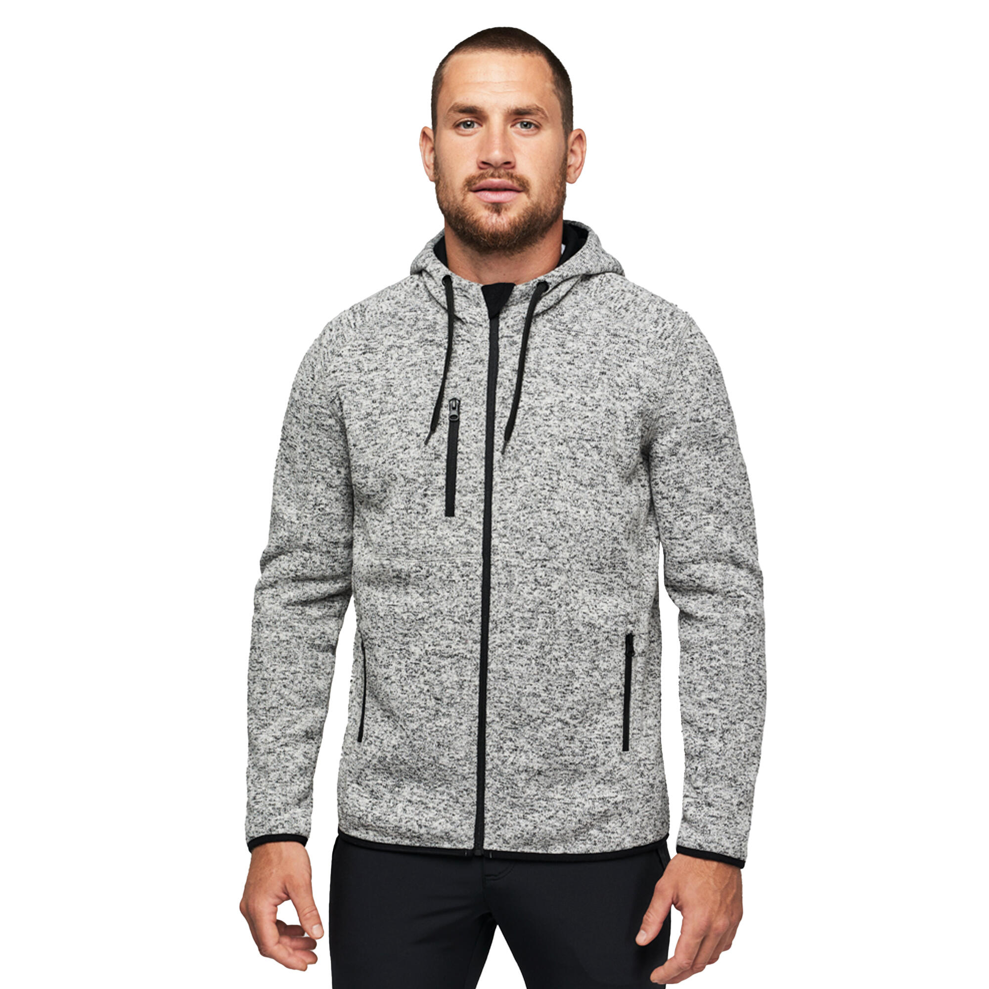 Mens Veste CAPUCHE Homme (Gris Clair) 3/3