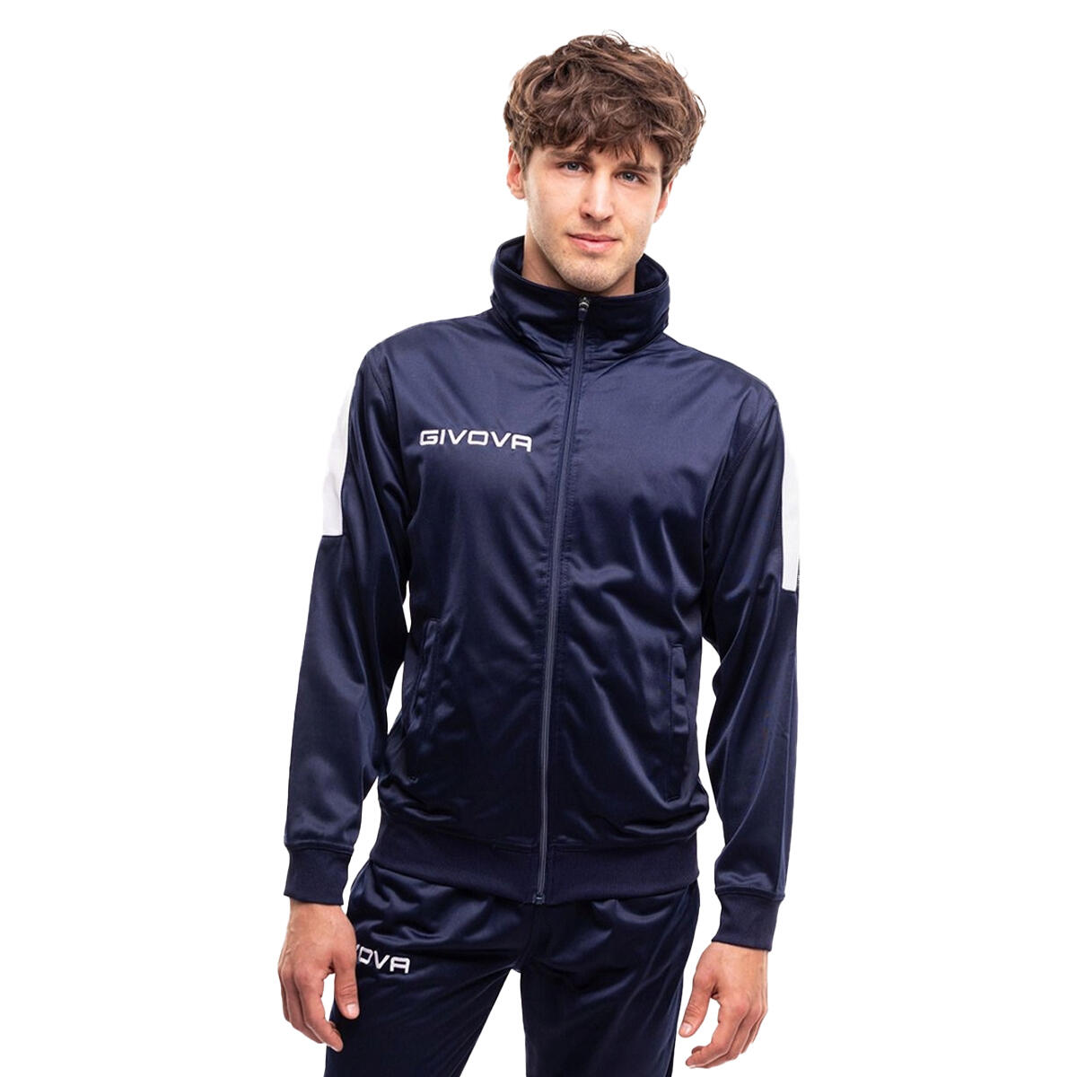 Heren Tuta Revolution Trainingspak (Wit/Zwaar Blauw) 3/4