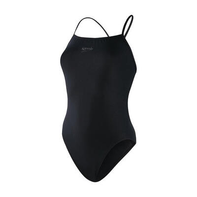 Vrouwen speedo eco+ thinstrap 1 stuk zwempak zwart