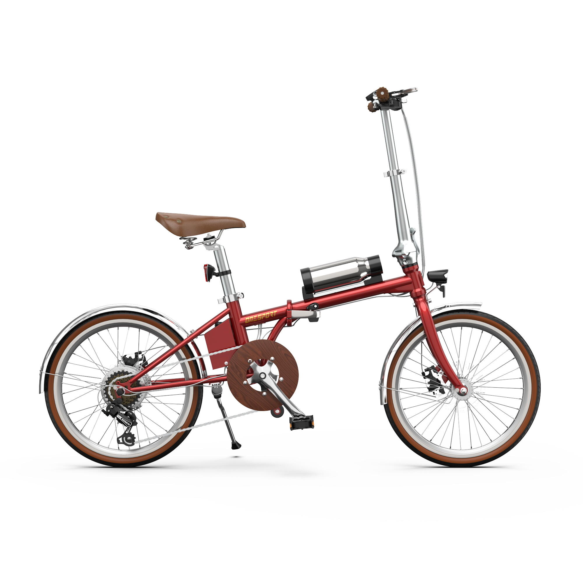 E-Bike entrada baixa OT02pro 20" bicicleta elétrica unissex vermelho 2/7