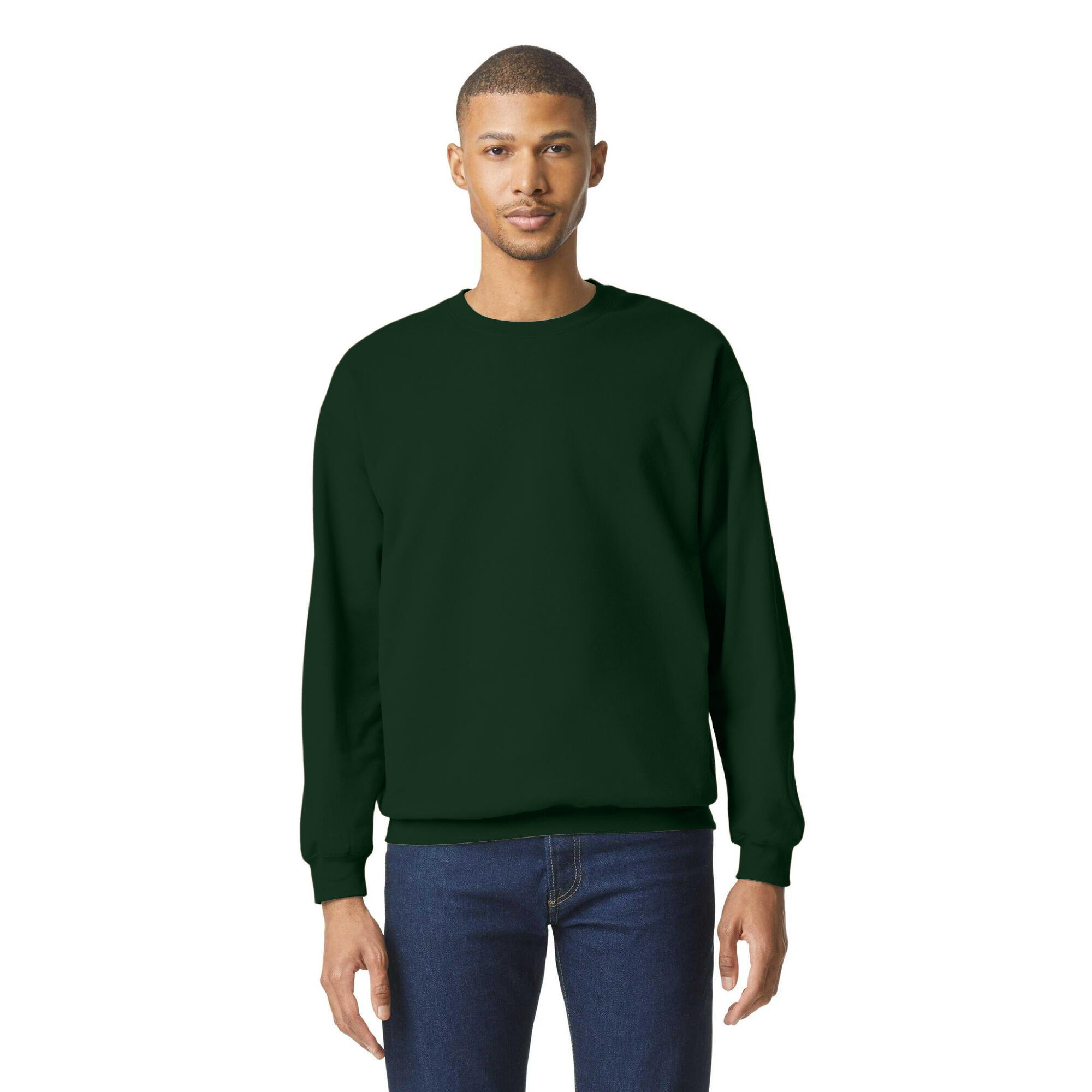 Pullover Peso Medio Adulto Unisex Gildan Softstyle Verde Foresta 3/4