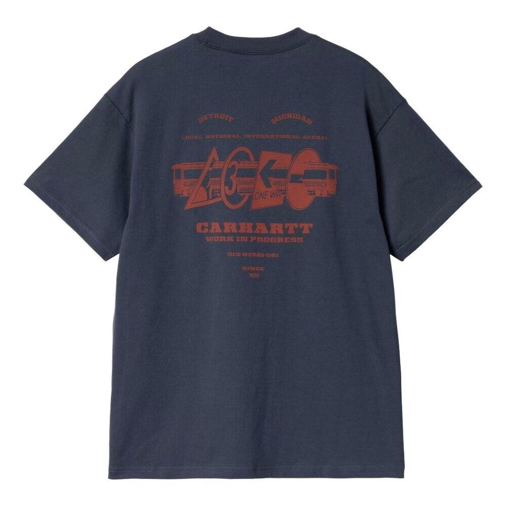Camiseta Azul Carhartt S/S Runaway T-Shirt Blue/Vermillion Diseño Holgado 2/4