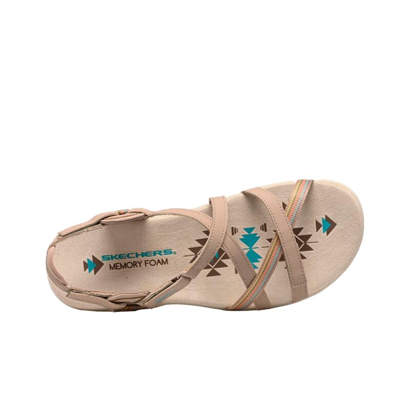 Sandalias Planas Mujer Skechers Reggae Slim - Sun Array Marrón 4/4