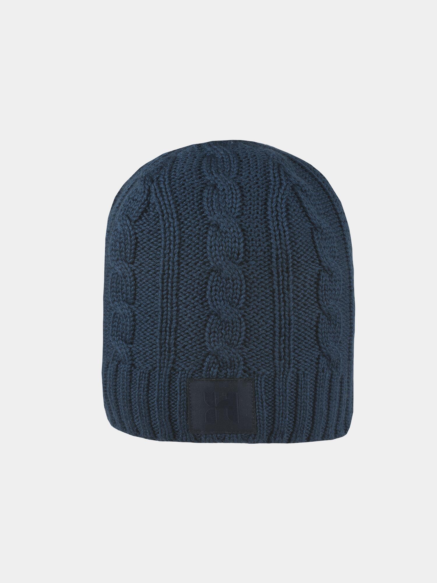 Dion - Gebreide muts met sierlijk patroon - Marine blauw 3/3