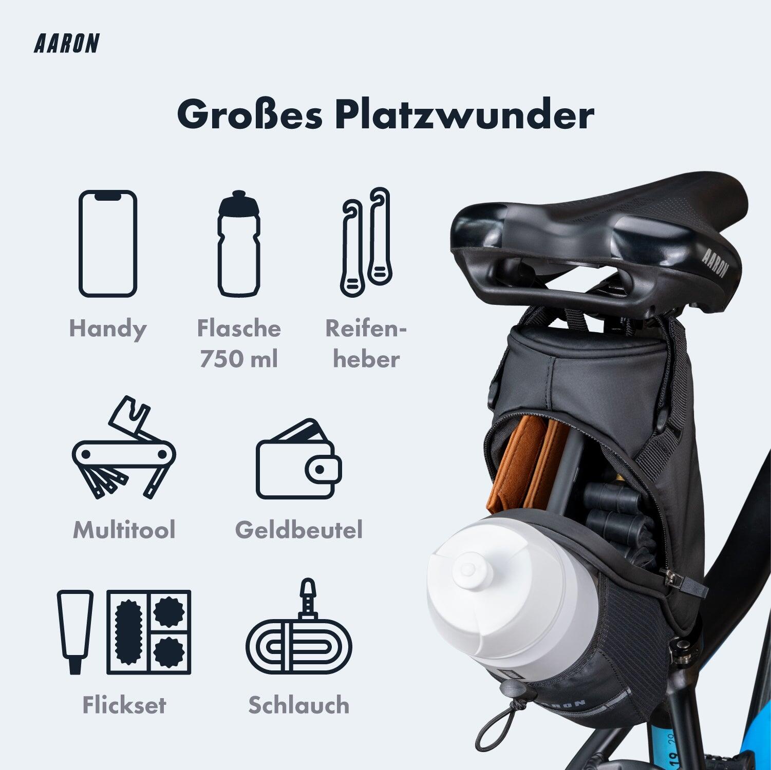 Essential - Fahrrad Satteltasche 1 L - mit Flaschenhalter & Reflektor 3/7