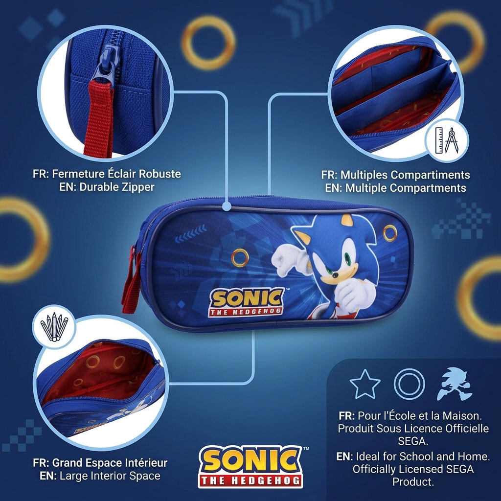 Sonic The Hedgehog etui met twee vakken 155-01309 4/7