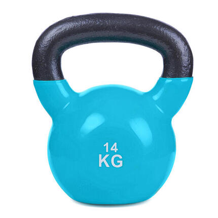 Kettlebell Vinyl 14 kg, Hellblau Gewichtheben Unisex Hellblau