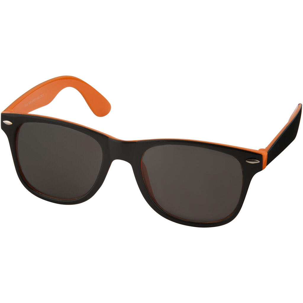 Sun Ray Sunglasses Black With Colour Pop (Orange/Solid Black)
