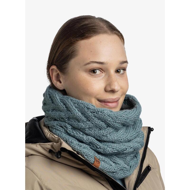 Komin na szyję damski Buff Knitted&Fleece Neckwarmer Caryn - blue glass