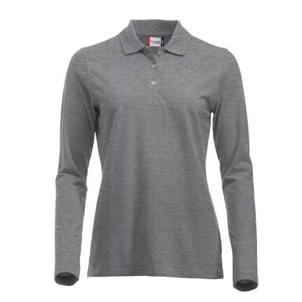 Classic Marion" Poloshirt für Langärmlig Damen Grau meliert