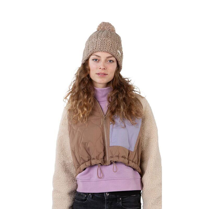 Gorro Marrón Barts con Pompón Nirvaan Beanie Light Brown Cálido y Suave 3/4