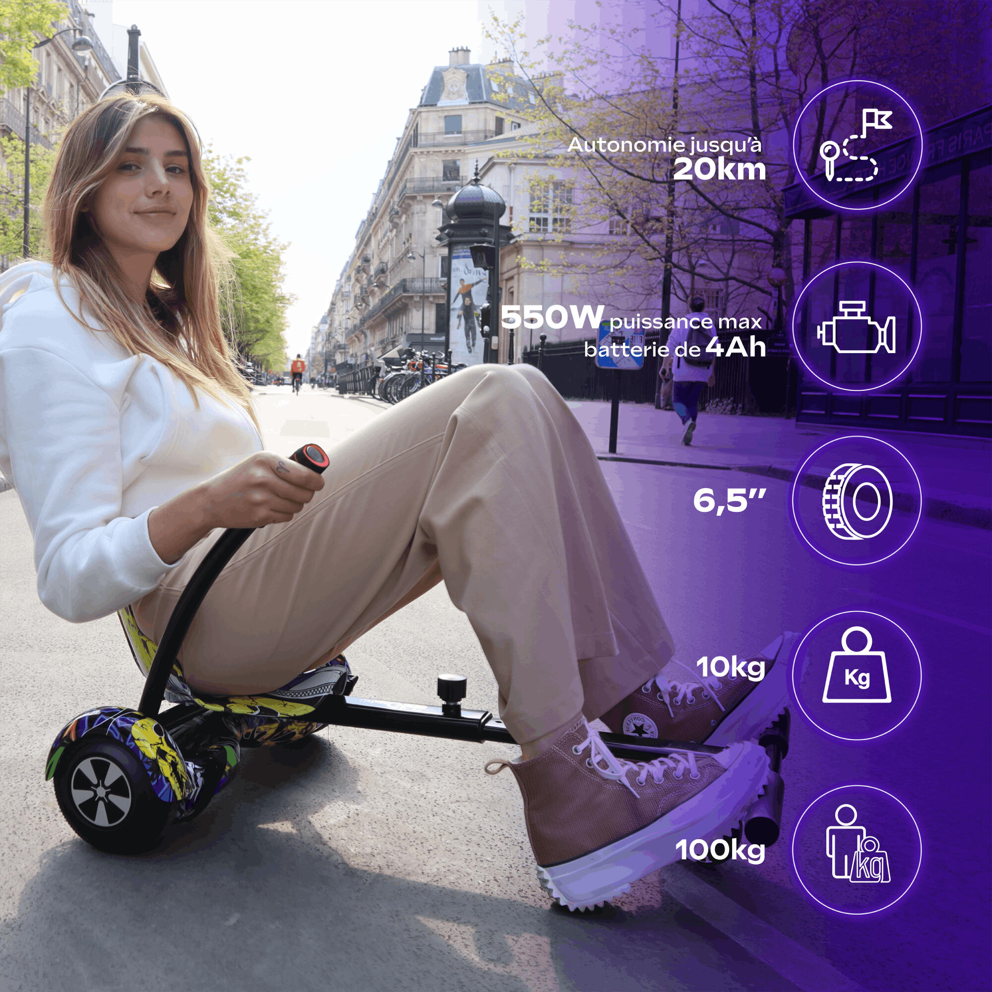 Pack Hoverboard 65 Lite + Kart Pilot 3/6