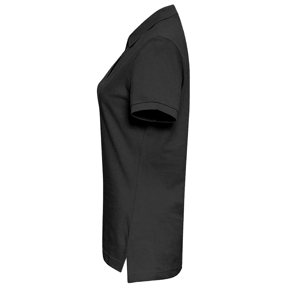 Polo Uni Manches Courtes Femme (Noir) 3/3