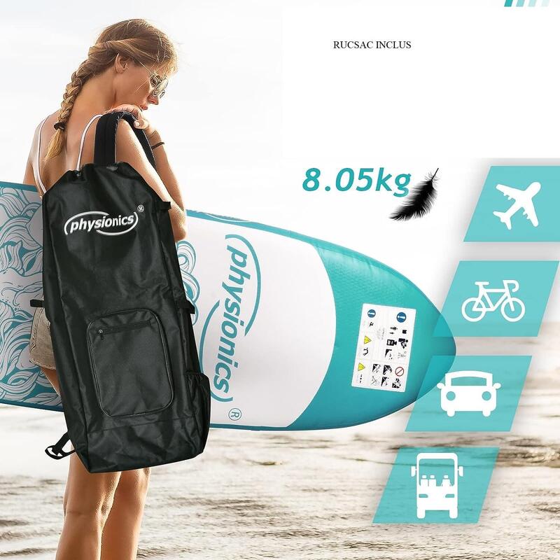 Placa de surf, Sup gobflabila, 305x76x12cm, verde menta