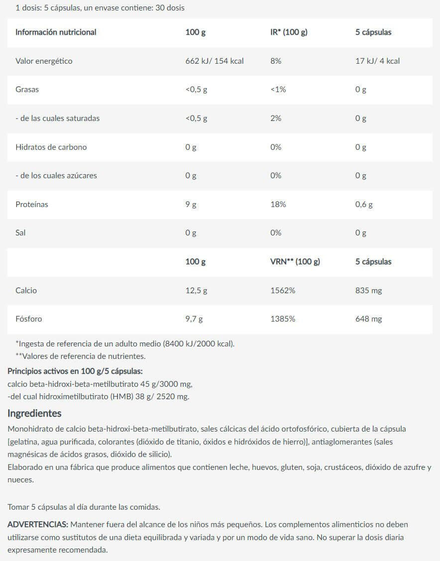 HMB 2520mg - 150 Cápsulas Biotech USA 4/5