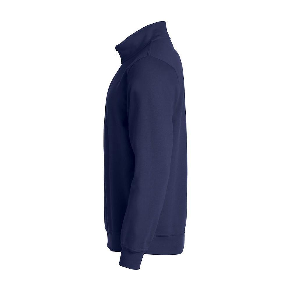 Unisex Adult Basic Half Zip Sweatshirt (Dark Navy) 3/4