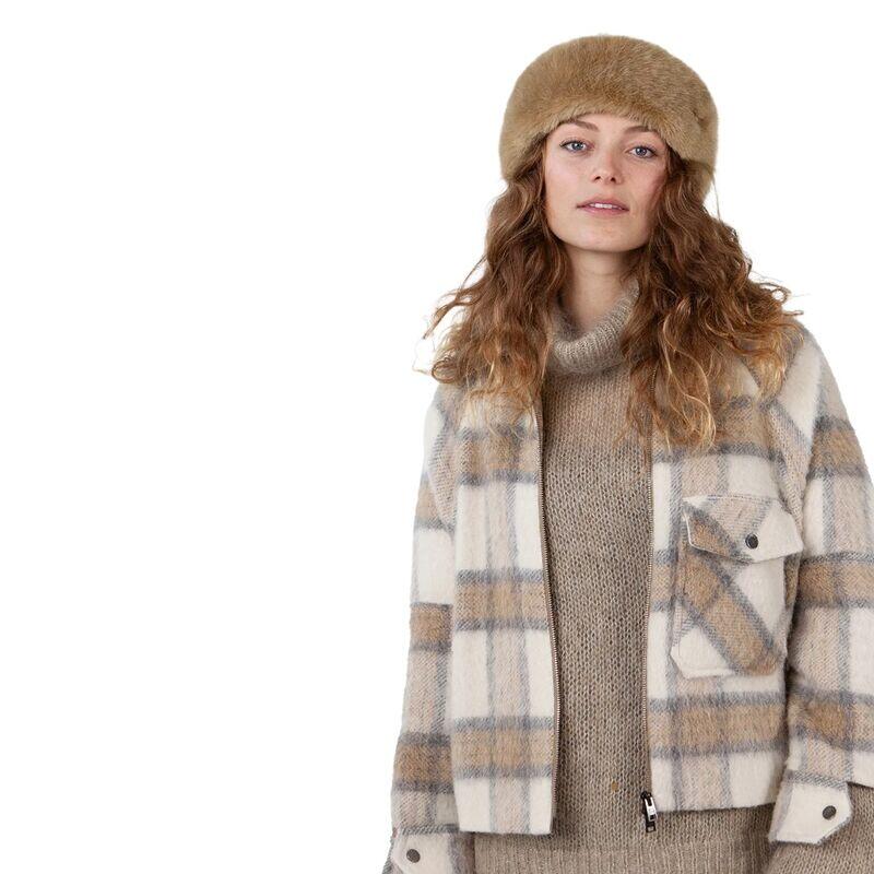 Barts Fur Cable Bandhat marrone chiaro da donna 3/4