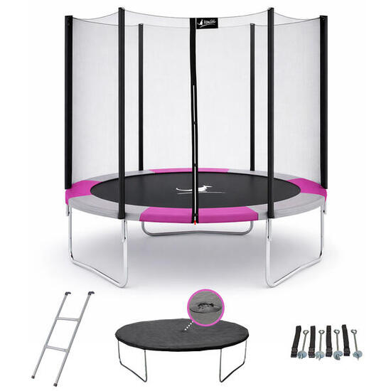 Trampoline rond Ø250cm avec filet, échelle, bâche et kit ancrage- RALLI 250