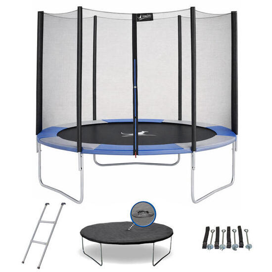 Trampoline rond Ø300cm avec filet, échelle, bâche et kit ancrage - RALLI 300