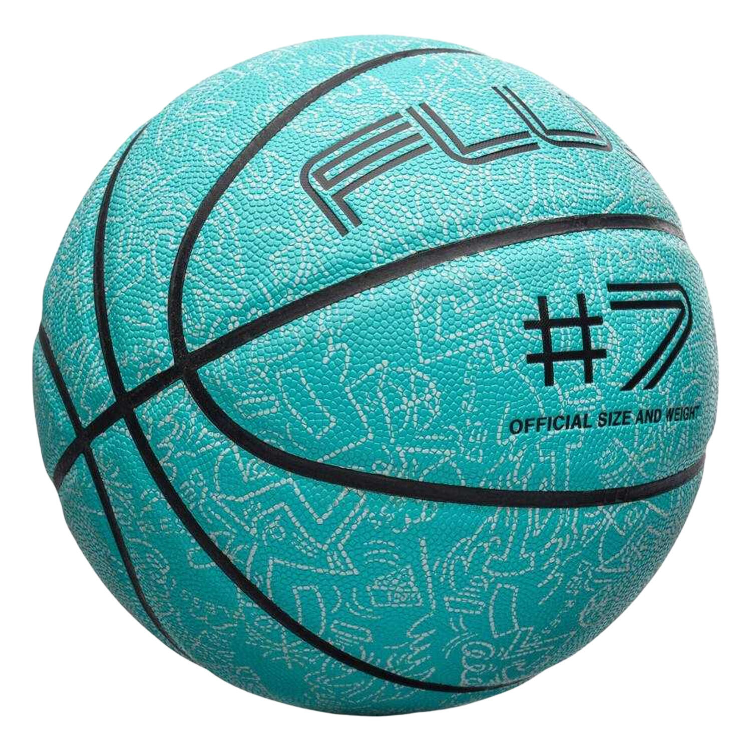 Balón de Baloncesto Fluo 7 Diseño Logotipo Verde 2/3