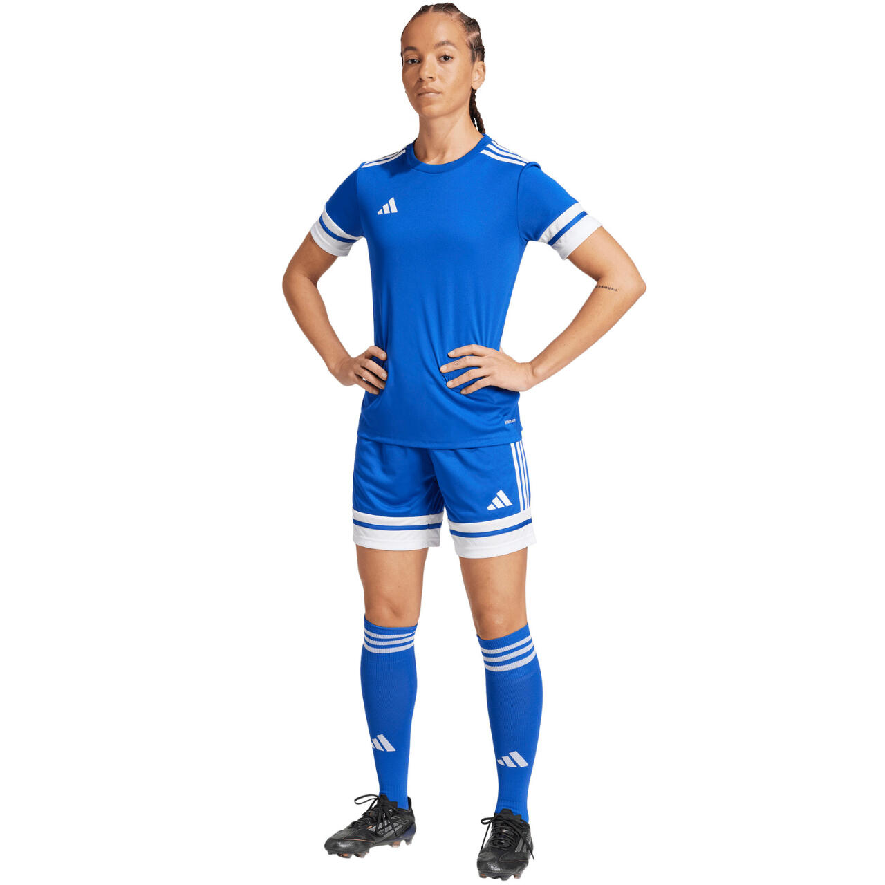 ADIDAS Dames Voetbalkorte Broek SQUA25 SHO W in Koninklijk Blauw/Wit 7/7