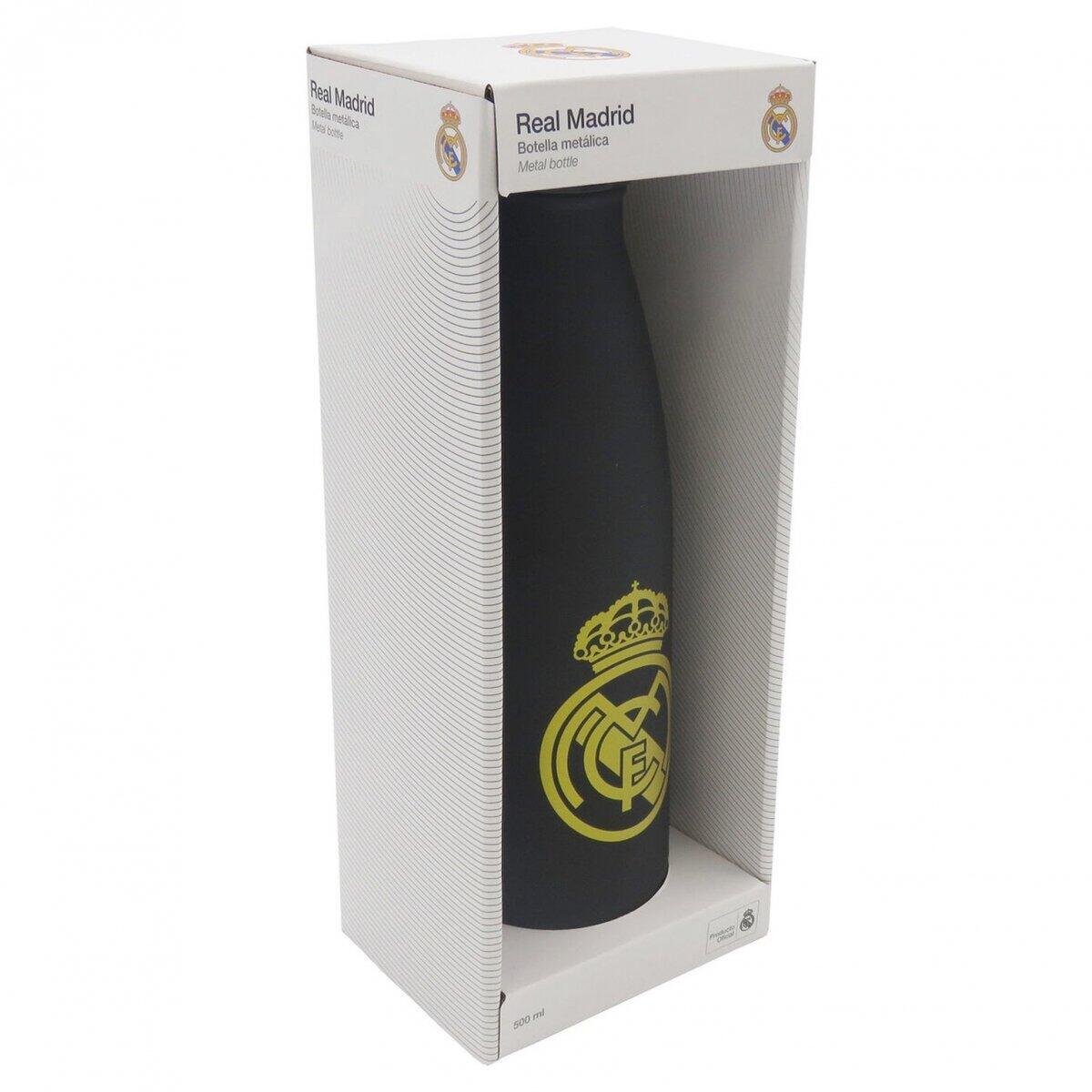 Botella de Acero Inoxidable Real Madrid Negro y Dorado Rubberizada 550 ML 3/4