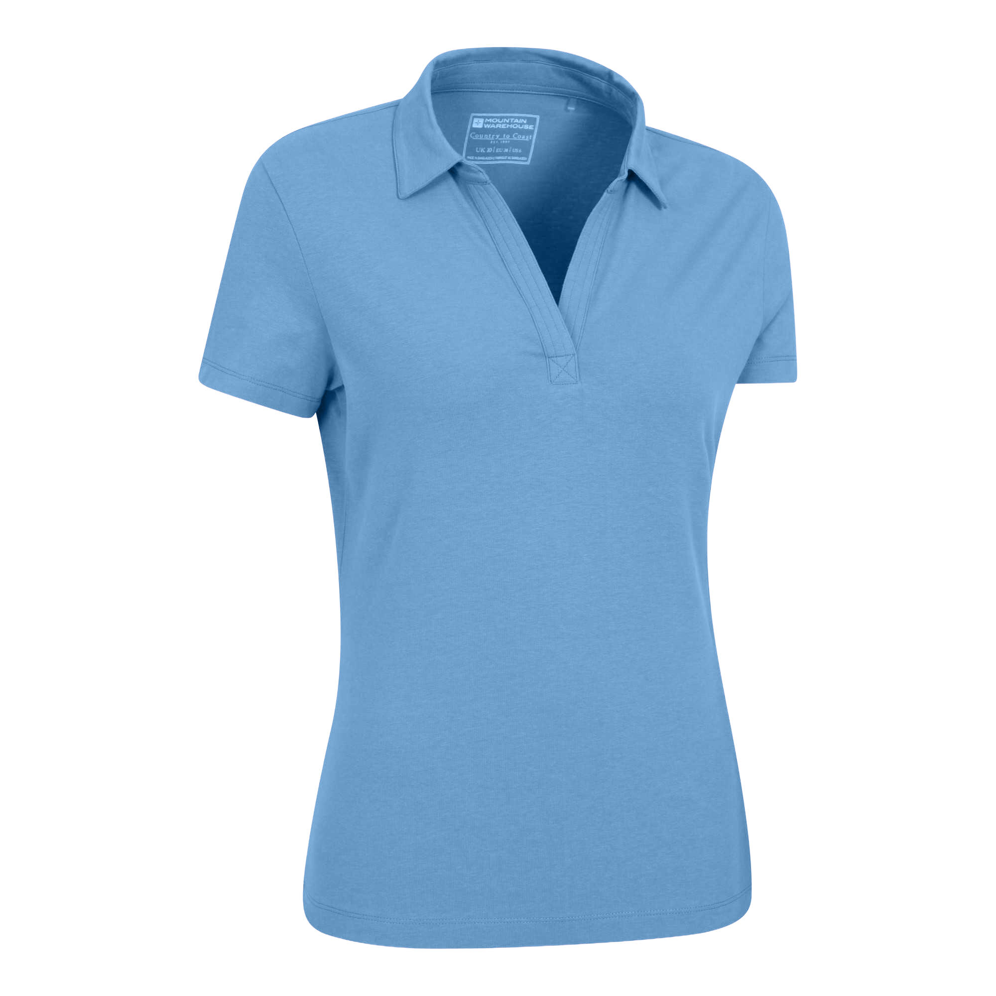 Womens/Ladies UV Protection Polo Shirt (Bright Blue) 4/4