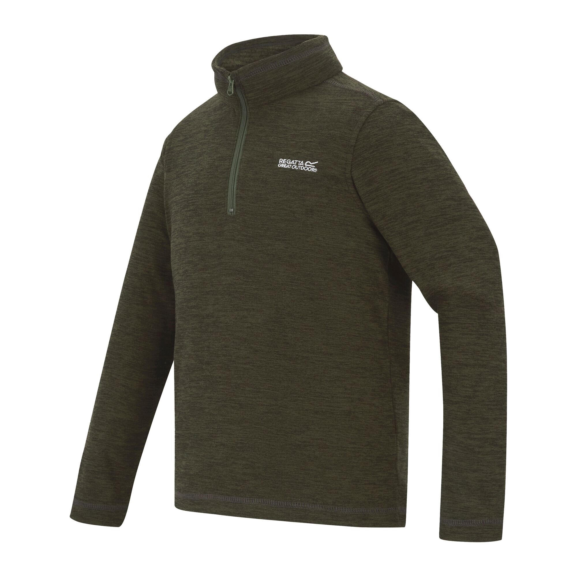 Kinder/Kids Hot Shot Quarter Zip Fleece Top (Donkere Khaki) 3/5