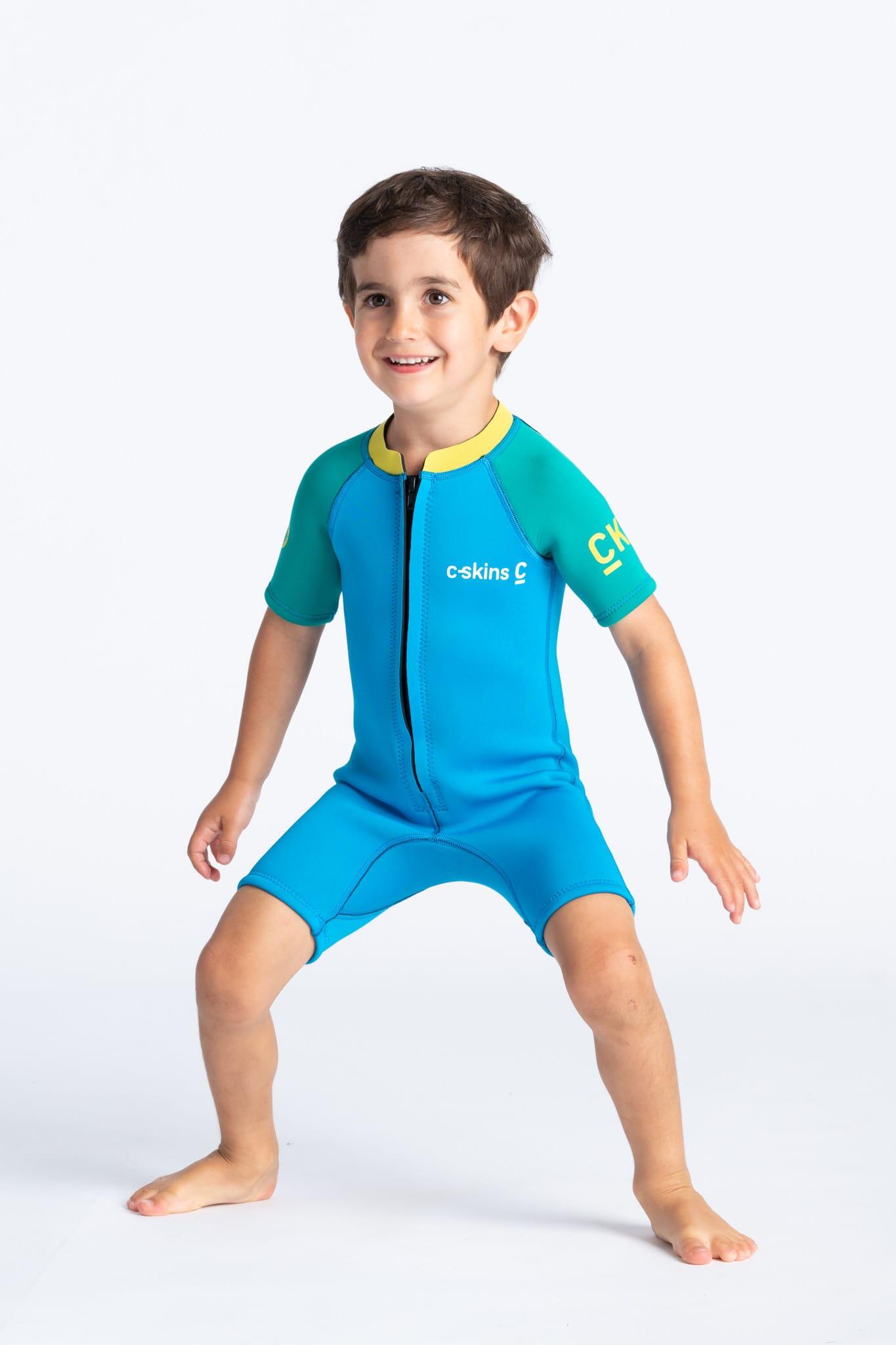 COMBINAISON NEOPRENE C-SKINS KID BABY SHORTI CYAN 2 ANS 1/3
