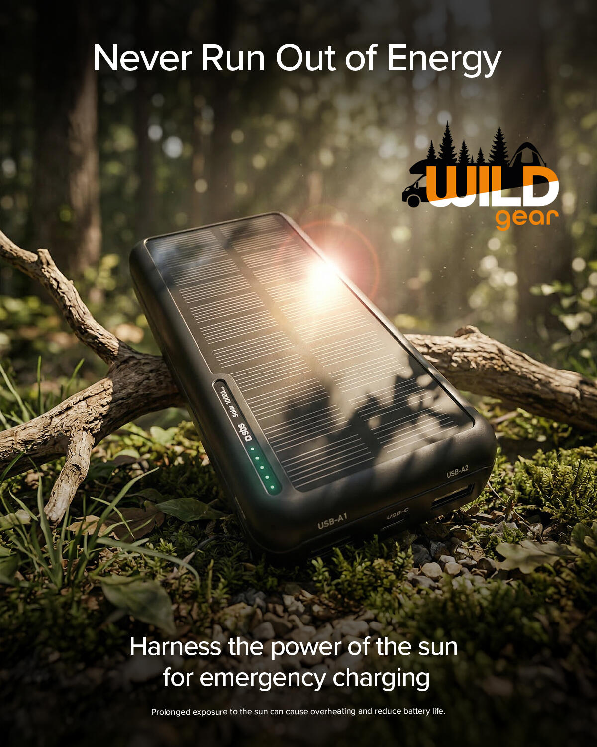 56800mAh Power Bank Solare, 30W PD 3.0 A USB C Powerbank