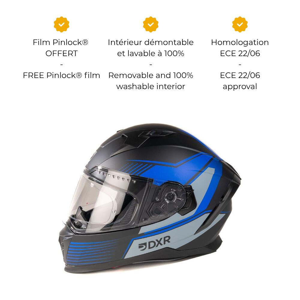 MOTOBLOUZ Casque Intégral EROS NEO Black/Blue | ECE 22.06 3/7