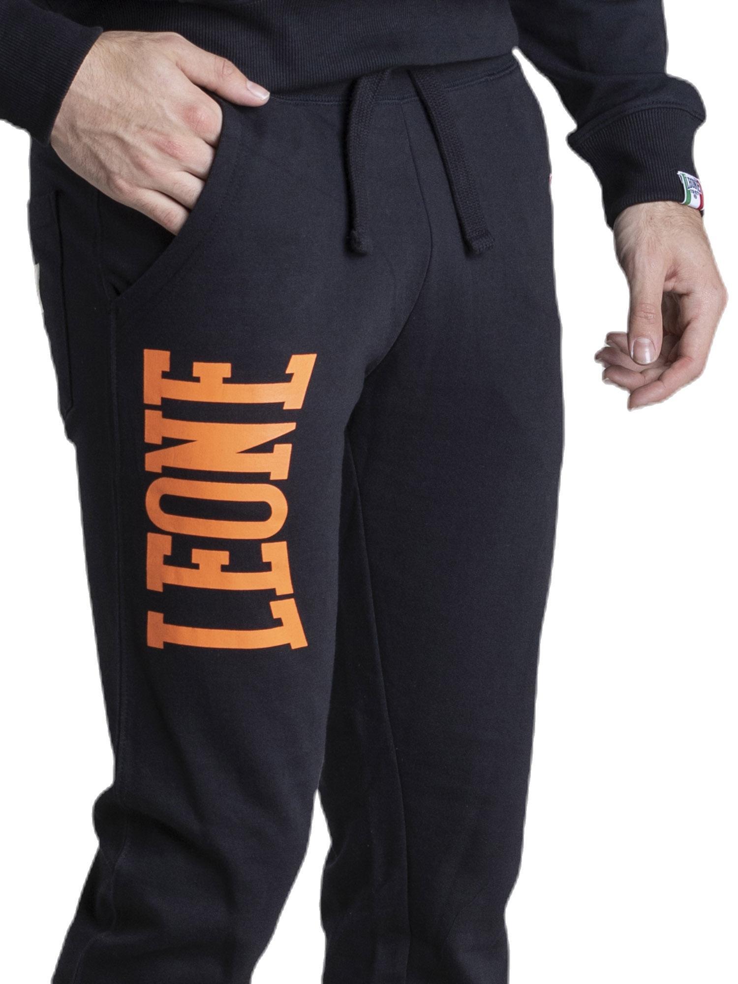 Pantaloni da uomo con logo grande in cotone non garzato Leone Basic 6/8