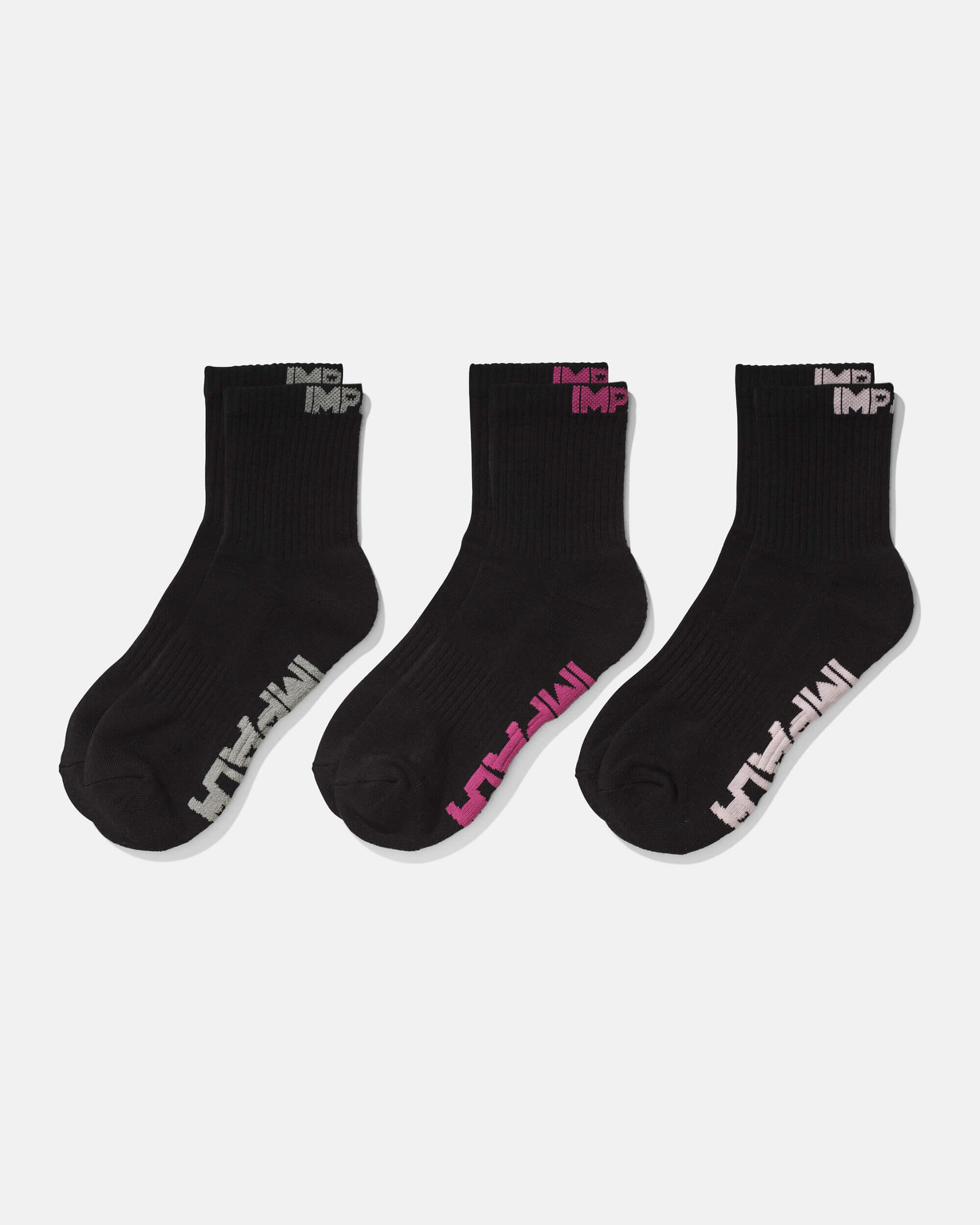 Impala Everyday Sock 3pk - Black 1/4