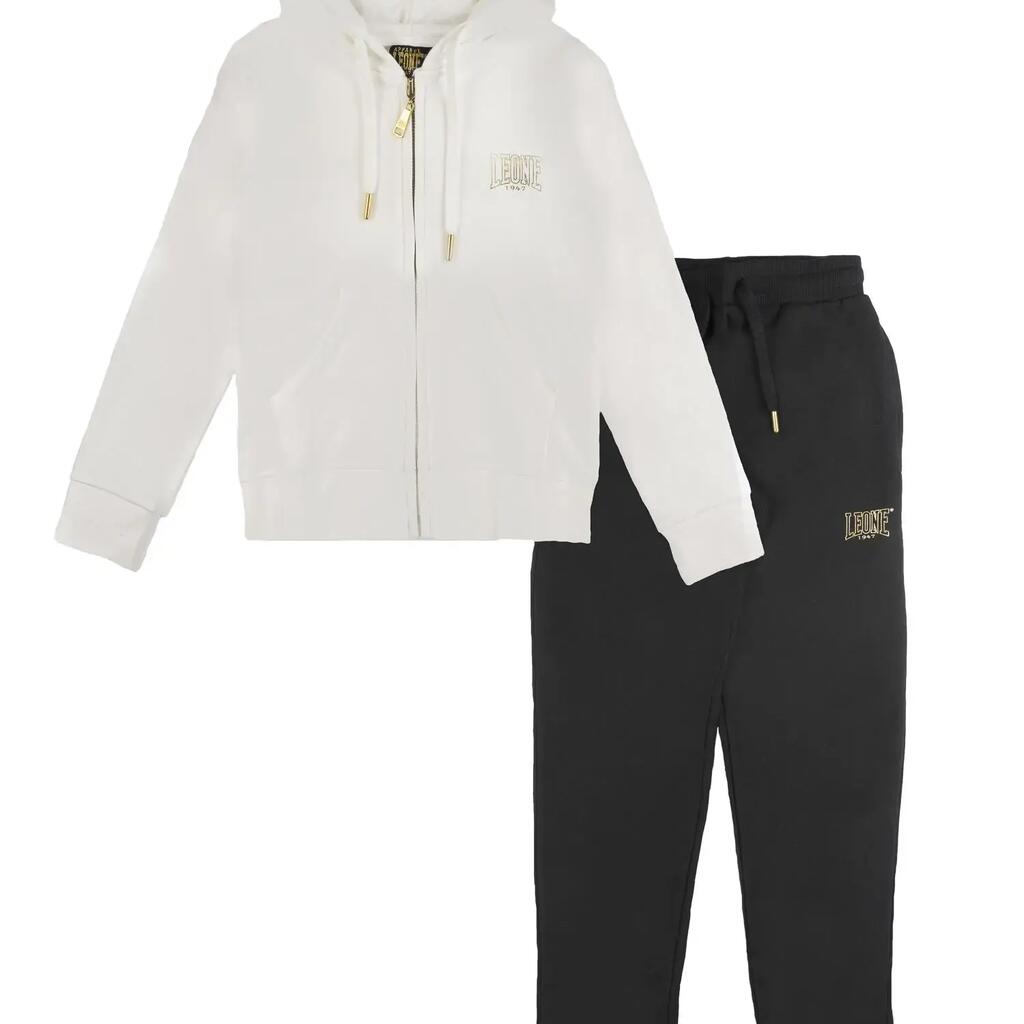 Leone 1947 Gold girls' winter tracksuit with hood and zip