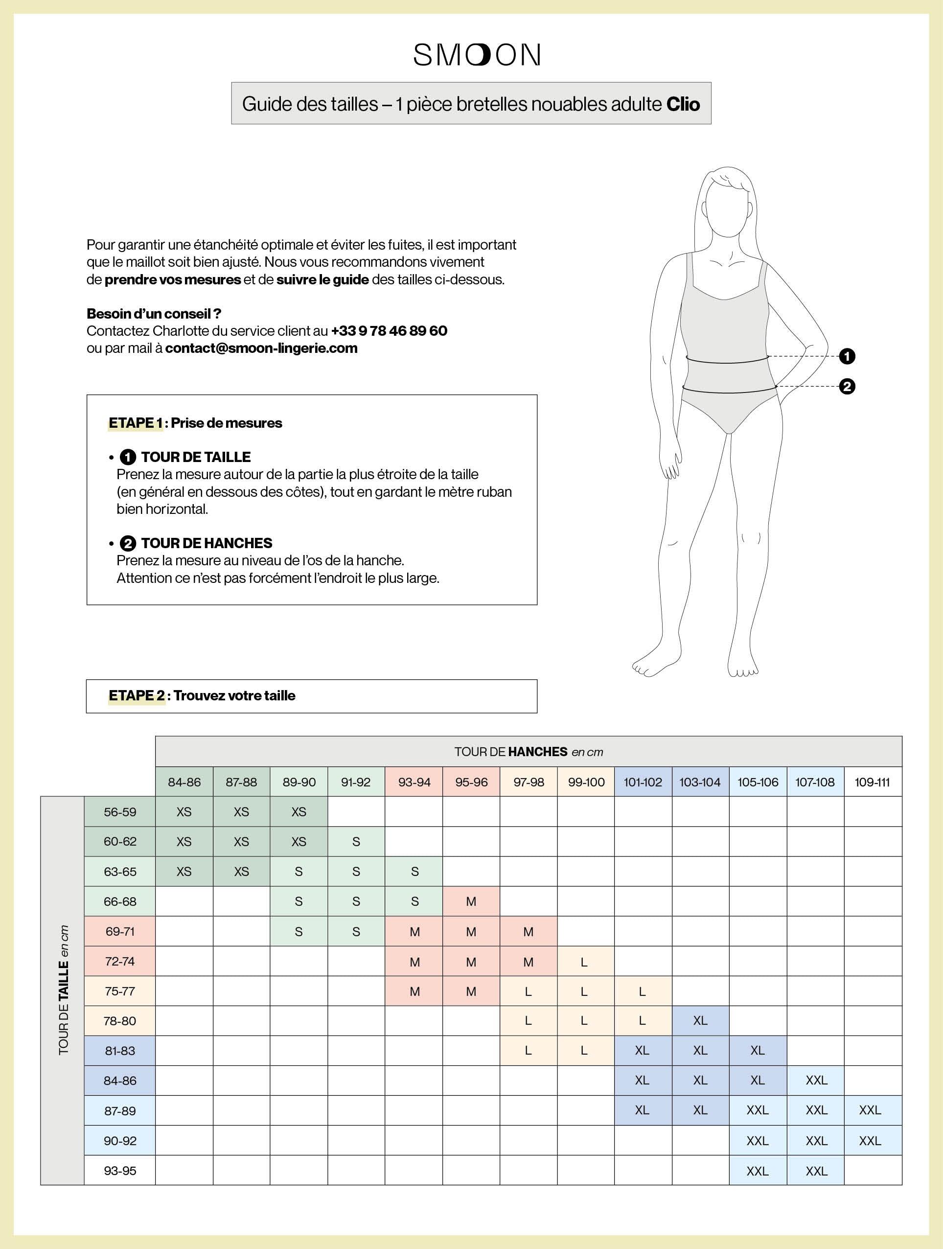 Maillot de bain 1P menstruel - Flux moyen 6/7