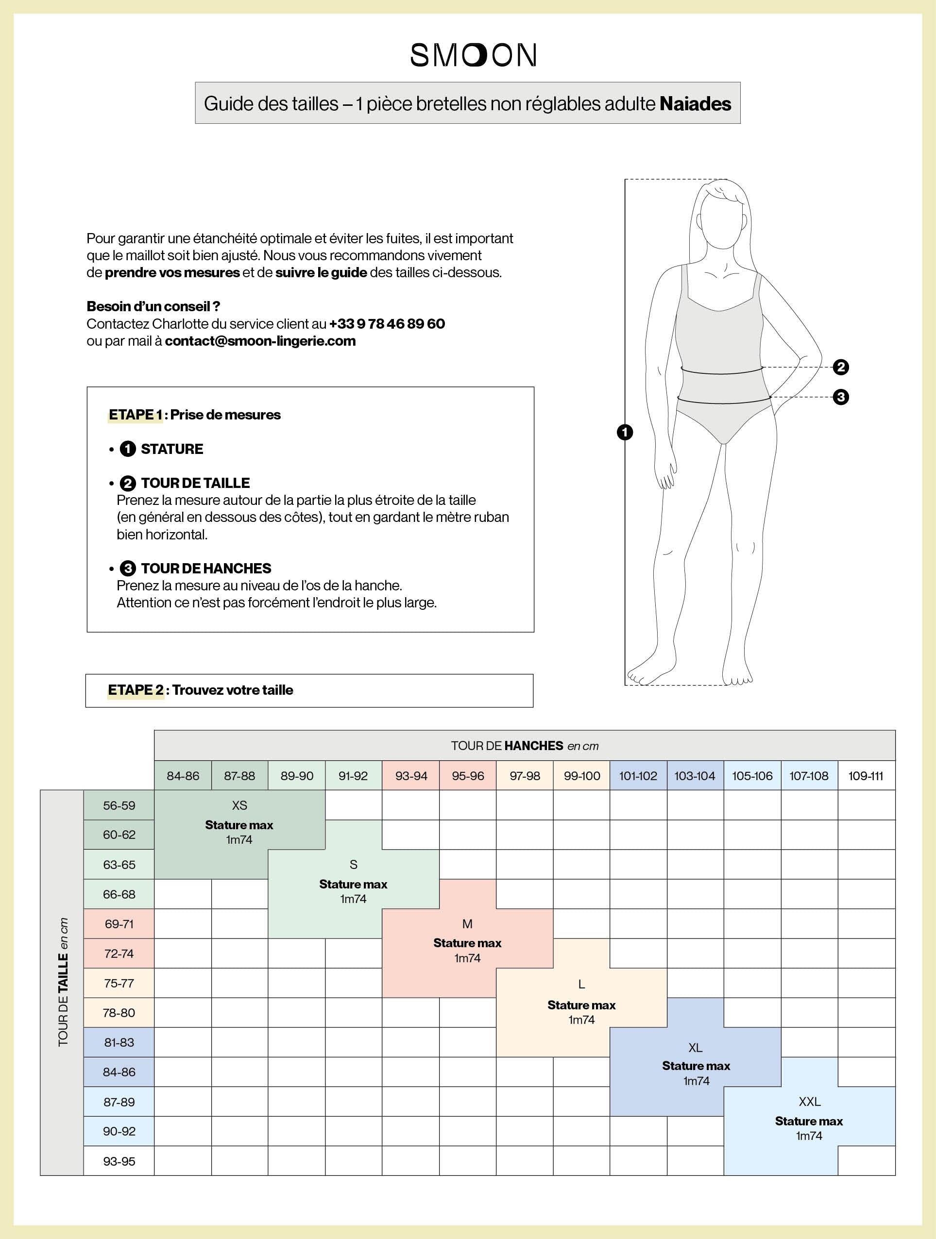 Maillot de bain 1P menstruel - Flux moyen - Naiades 6/8