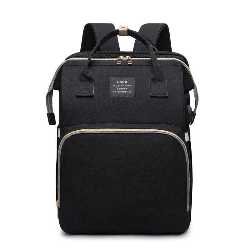 Multifunctional Backpack with Mosquito Net and Insulated Pockets - Black