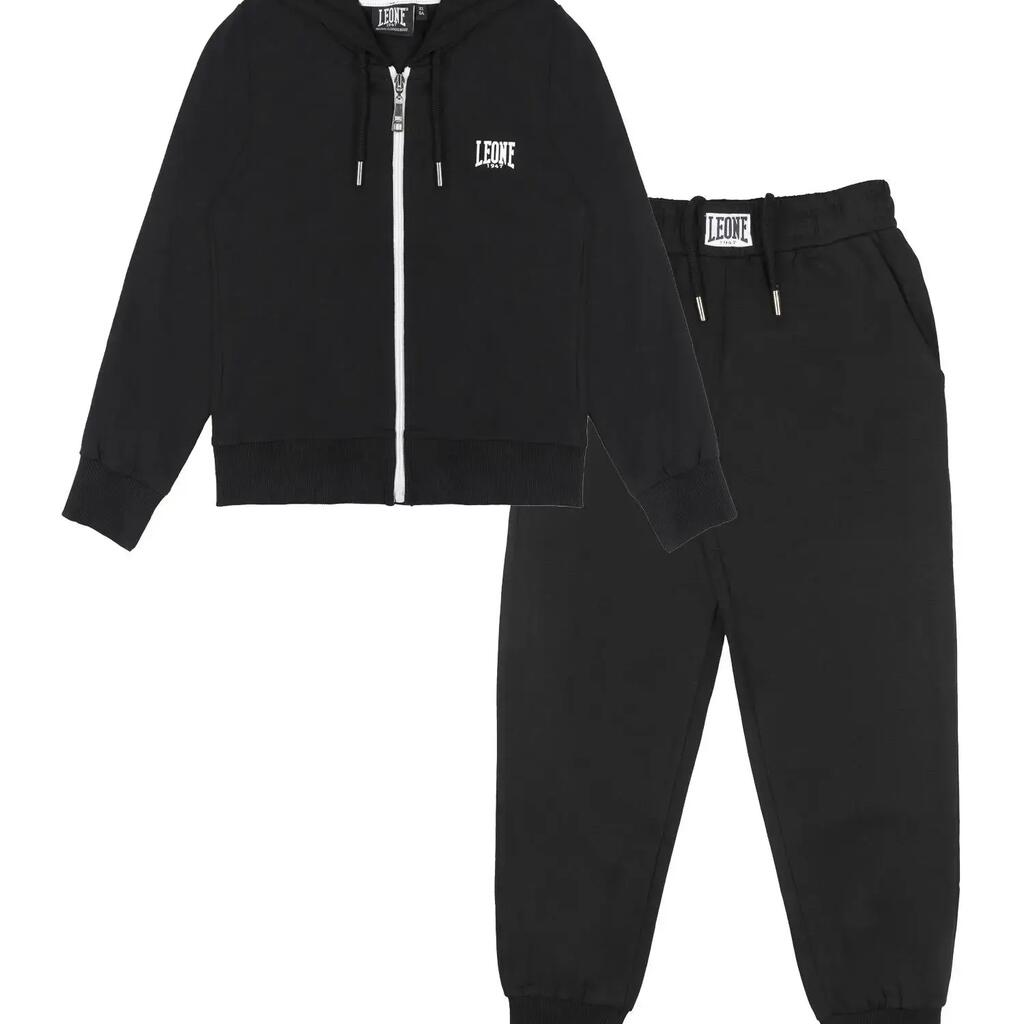 Leone Sporty girls' tracksuit in non-brushed cotton