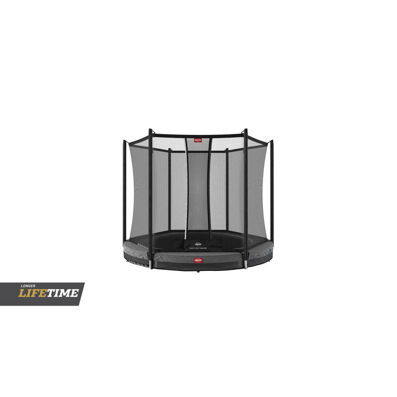 BERG Trampolin rund Favorit InGround grau 330 cm mit Sicherheitsnetz