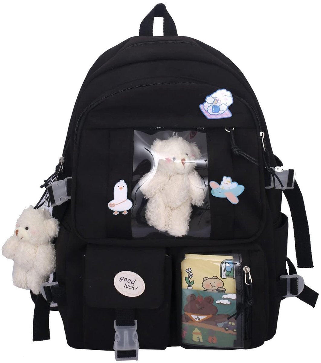 Waterproof backpack for girls - Black