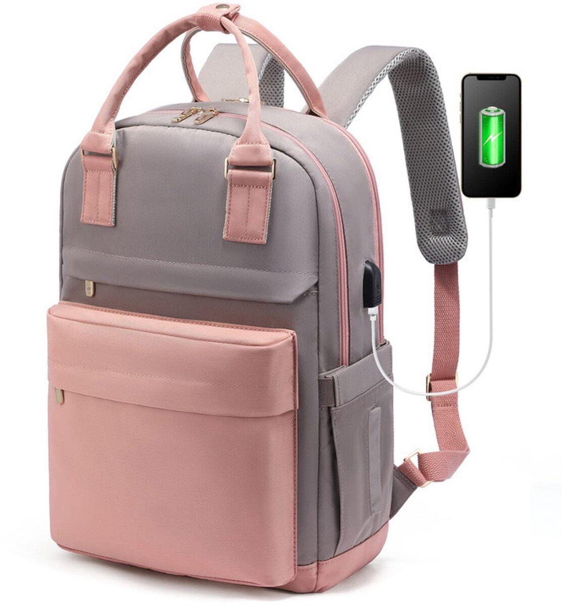 40L Travel Bag Maximum Capacity Backpack - Pink/Grey