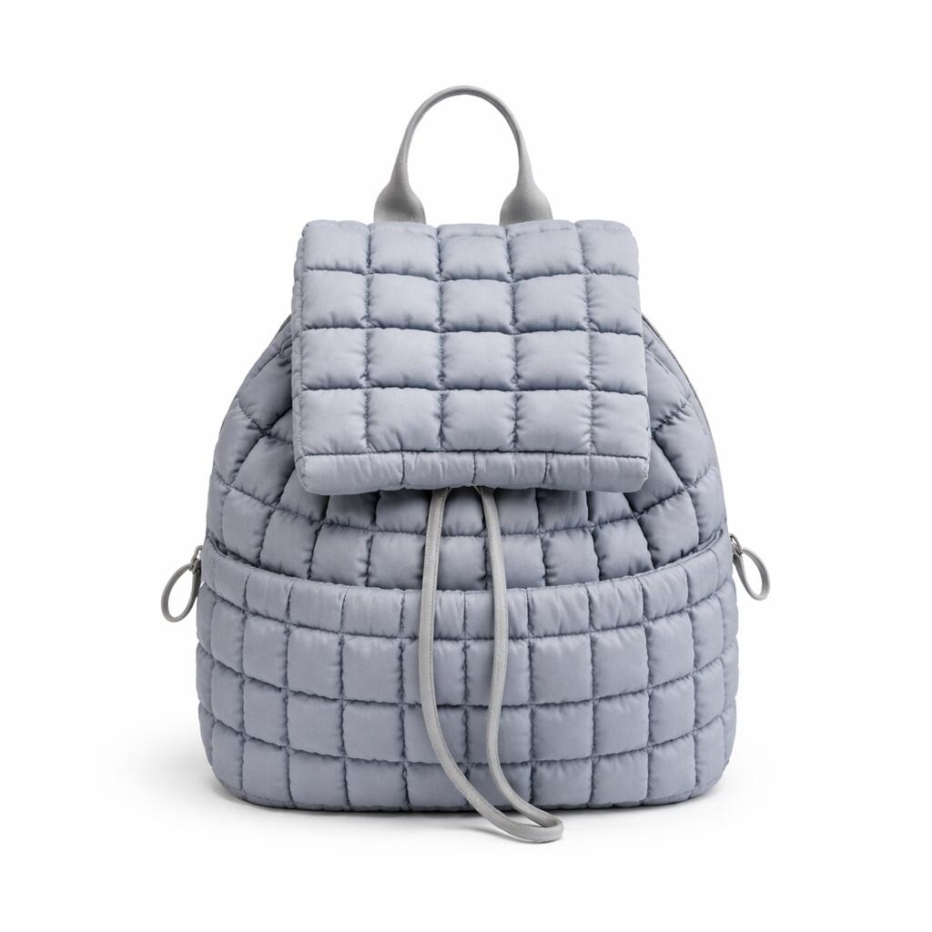 Nylon Backpack with Adjustable Straps - Gray