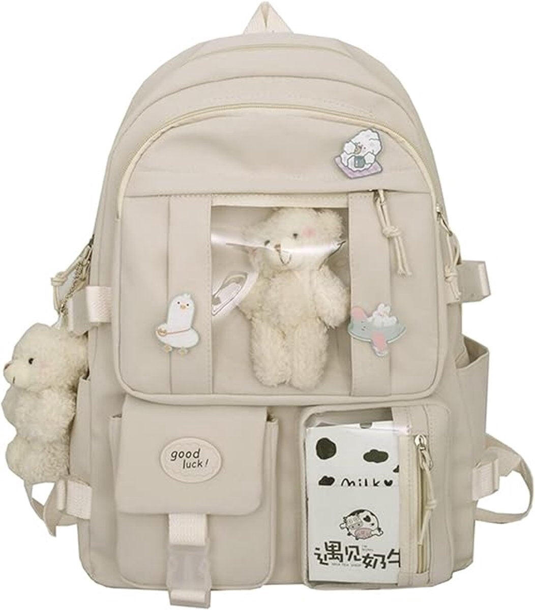 Waterproof backpack for girls - White