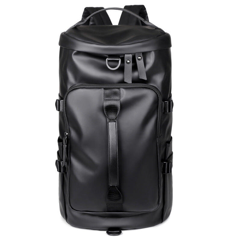 Black Large Capacity Men's Travel Backpack with Shoe Compartment