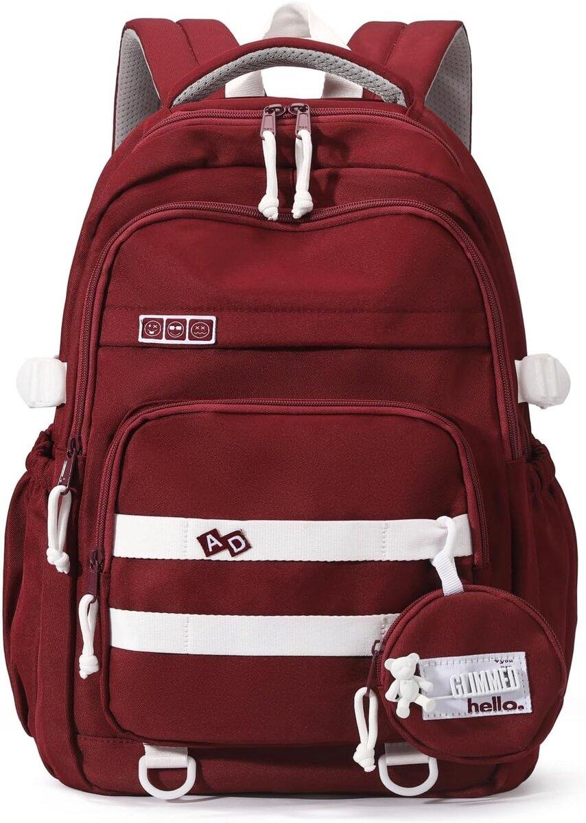 Waterproof backpack for girls - Red